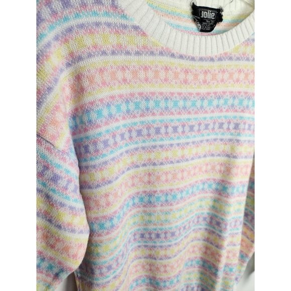 Vtg. Jolie New York Women's Sz. M Pastel Crew Neck Sweater - Picture 3 of 6